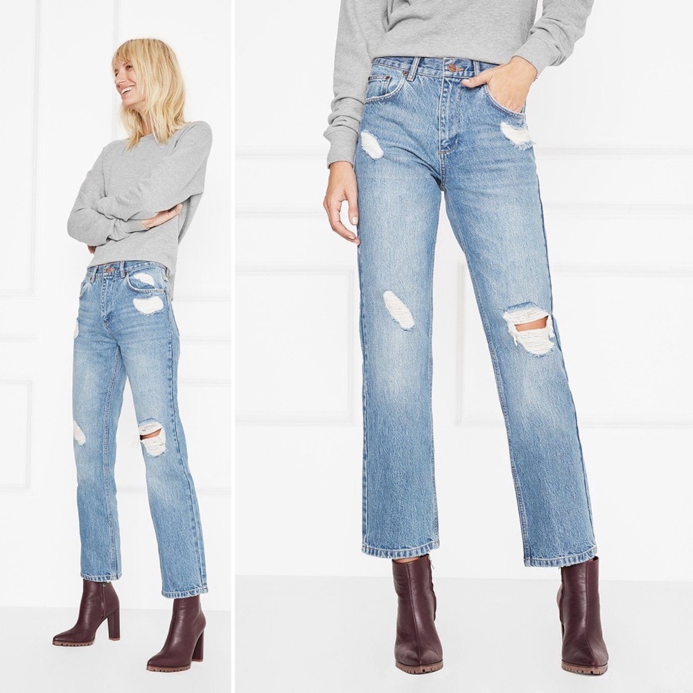 Anine Bing Jackie Straight Jean in Vintage Wash